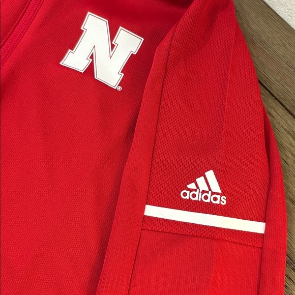 NWT [adidas] Nebraska Cornhuskers NCAA 1/4 Zip Pullover Sweatshirt Youth M 10/12 - Picture 6 of 12